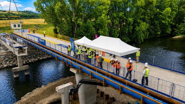 Les travaux de la future passerelle à Cournon-d'Auvergne © Ludovic Mouveau