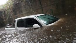 Une route inondée à Saint-Ãtienne (illustration)