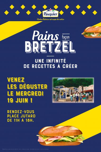 Affiche Brioche Pasquier vous fait déguster ses nouveaux pains façon Bretzel 2019