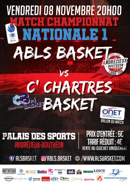 Affiche ABLS Basket vs C'Chartres Basket - 2019