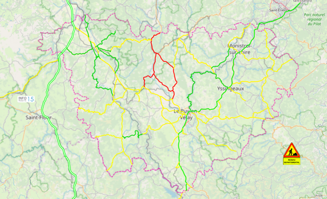 Les conditions de circulation en Haute-Loire © Inforoute43