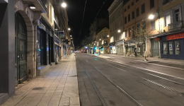 Les rues de Saint-Ãtienne vides pendant le couvre-feu