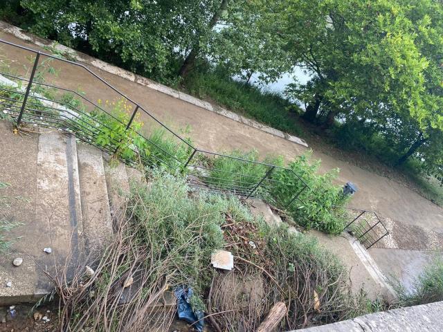 Les dégâts des orages sur les bords de Saône, au niveau du quai Joseph Gillet à Lyon © Valentin Chenard
