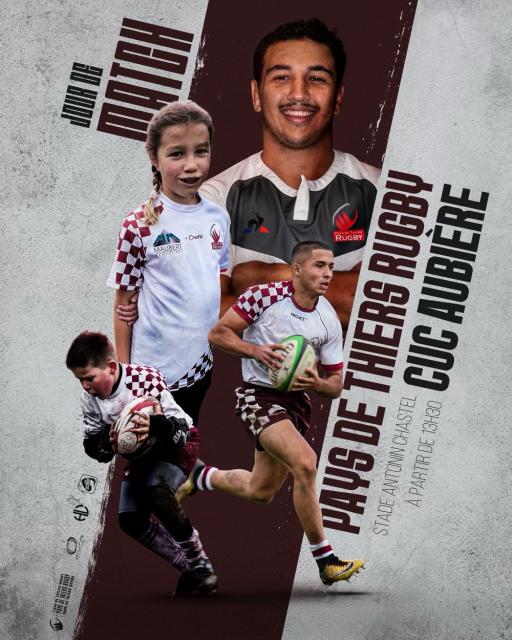 Affiche Pays de Thiers Rugby vs CUC Aubière