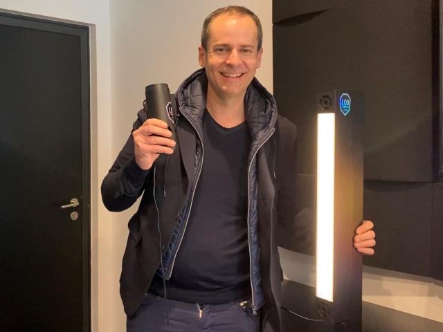 Le PDG de LOD Protect, Olivier Moyen, avec la LOD'Air © Valentin Chenard