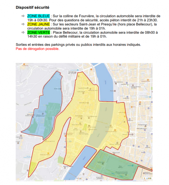 Le dispositif de sécurité pour le feu d'artifices du 14 juillet 2022 à Lyon. © Ville de Lyon