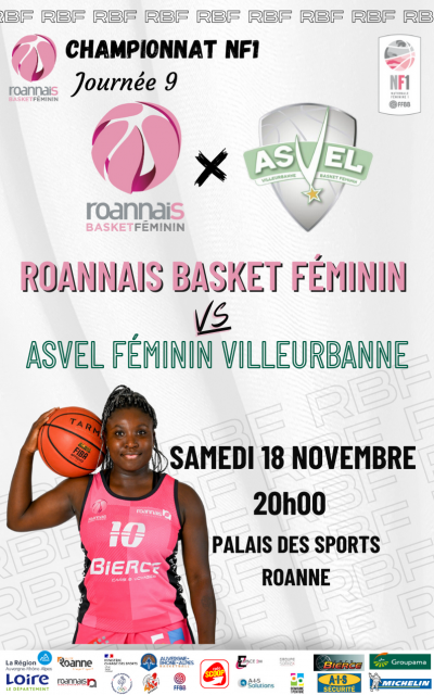 Roannais Basket Féminin vs Asvel Féminin