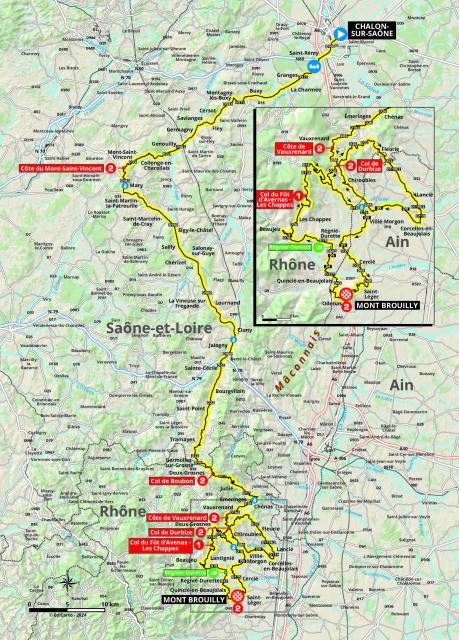 La 4e étape de Paris-Nice, entre Chalon-sur-Saône et le mont Brouilly