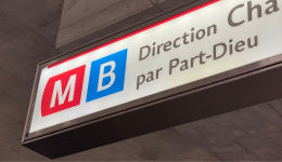 Le métro B à Lyon.