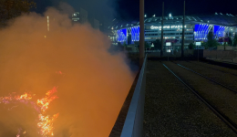 Un incendie a eu lieu en face du stade de l'OL après la victoire contre Metz (3-0).