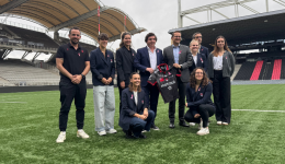 Une conférence de presse était organisée mercredi 9 octobre pour marquer le lancement de la saison. Il y avait notamment l'entraîneur Jean-Matthieu Alcalde (à gauche).