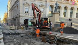 Saint-Ãtienne Métropole a lancé des travaux près de l'Hôtel de Ville pour réparer une canalisation d'eau