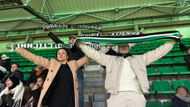 En dépit d'être interdits d'assister au match dans la tribune sud, plusieurs membres des Green Angels étaient bien présents au stade Geoffroy Guichard. © Radio SCOOP.