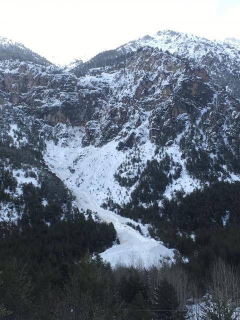 L'avalanche est descendue jusqu'en fond de vallée © Nordic Val Clarée