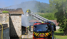 Les pompiers de la Haute-Loire en intervention à Beaulieu