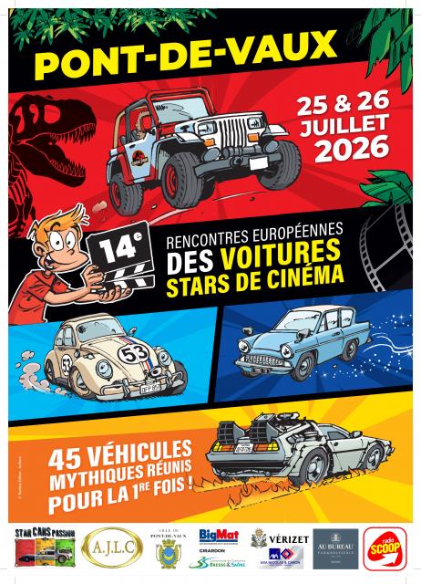 Les rencontres Européennes des voitures de stars de Cinéma à Pont-de-Vaux