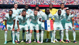 Les joueurs de l'équipe de France titulaires face au Maroc.