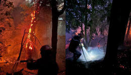 Plus de 110 sapeurs-pompiers ont été mobilisés pour venir à bout des flammes à Saint-Julien-des-Chazes (Haute-Loire)