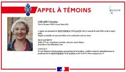 La gendarmerie de l'Ain a lancé un appel à témoins après la disparition inquiétante d'une femme de 71 ans.