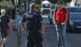 Contrôle de trottinette par la police municipale