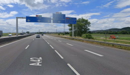 L'A42 au niveau de la bifurcation avec l'A432