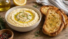 Tartinable d'haricots blancs et sa tartine à l'ail