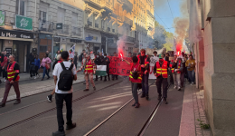 La manifestation s'élance à Saint-Ãtienne, ce mardi 6 octobre