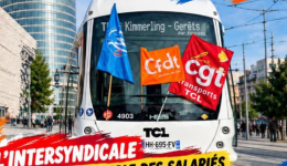 Tract syndical avant la grève du 5 novembre à Lyon (image IA syndicats)