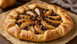 Tarte rustique aux poires et pépites de chocolat