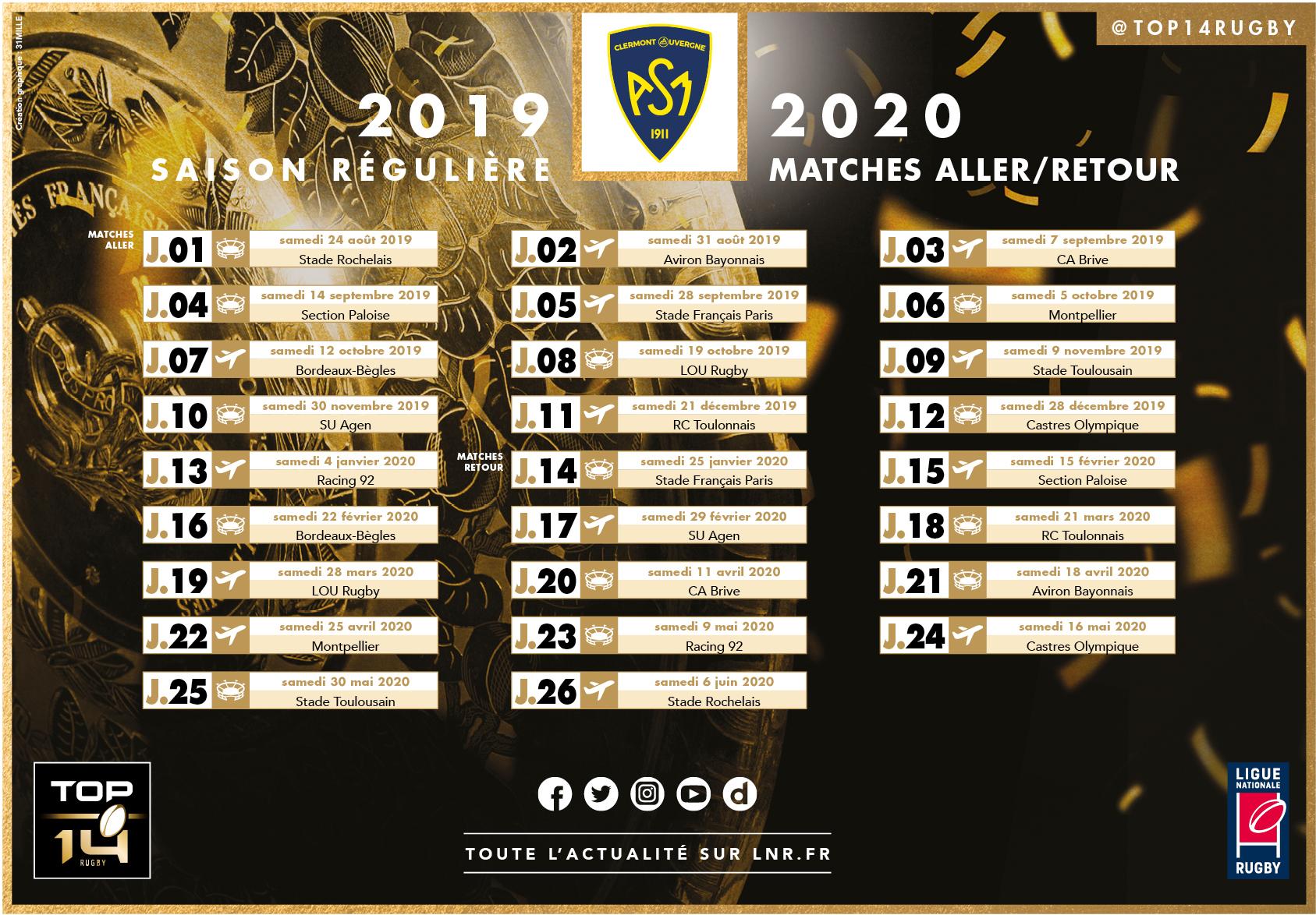 calendrier rencontre asm