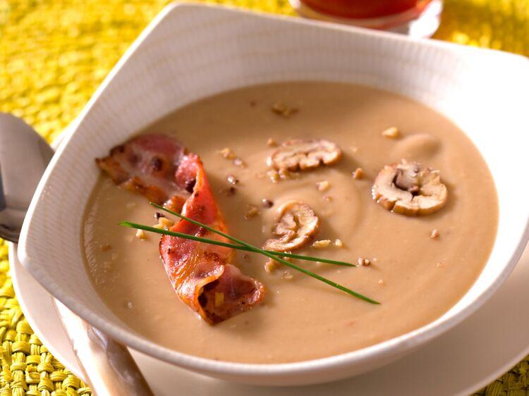 Veloute champignon chataigne sale thermomix