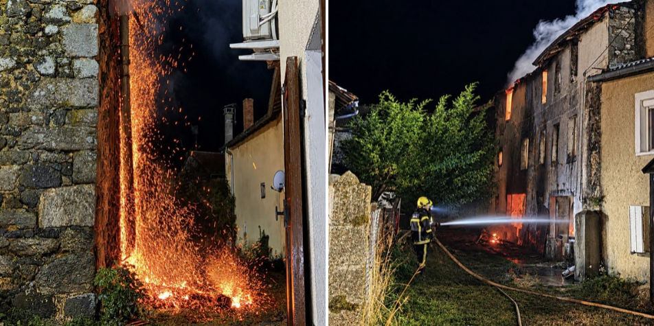 Haute-Loire : une maison en feu, plus de 40 pompiers mobilisés